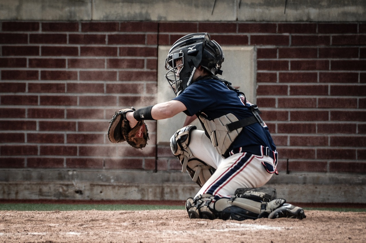 Young baseball catcher